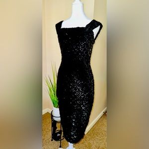 Black sequin cocktail dress size 6